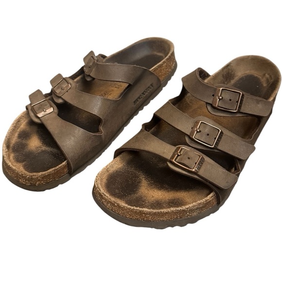 BIRKENSTOCK FLORIDA 3 Strap Sandal
Size 41 U.S. Women's 10 Men's 8 Brown Leather - Picture 11 of 17